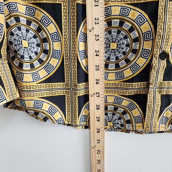 Level Ten Button Up Shirt Mens L Black Yellow Baroque NWT - Picture 5 of 7